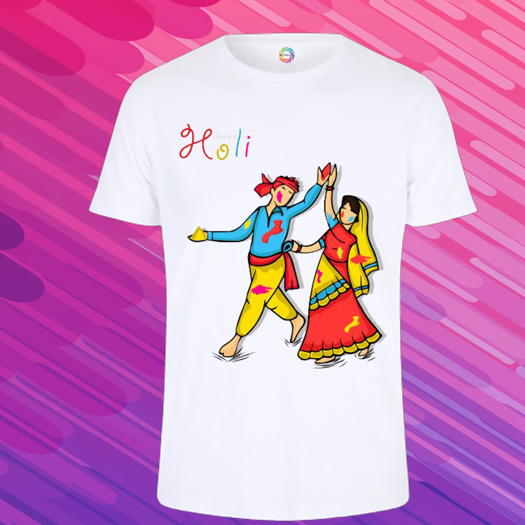 Holi Special Polyester Printed T-Shirt